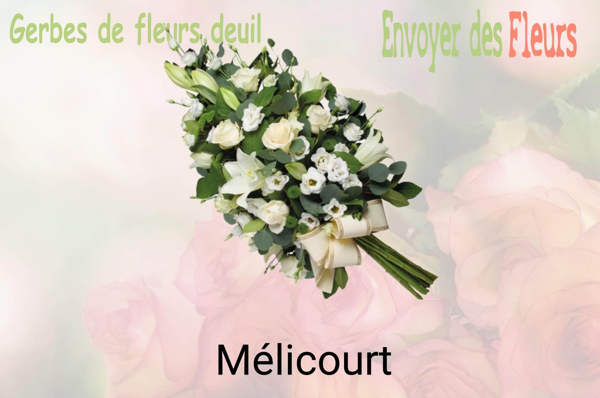 Gerbe de fleurs de deuil livrée à Mélicourt